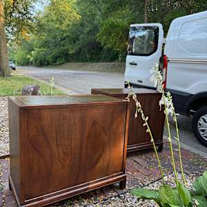 Pair of Campaign 3 drawer chests 