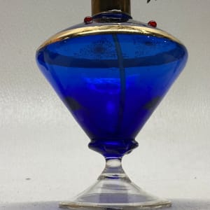 Cobalt Bohemian glass perfume bottle 