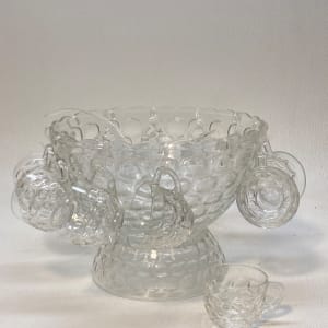 Federal glass Jubilee punch bowl and glasses set 