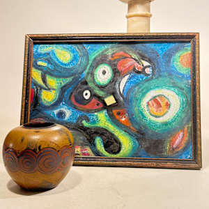 Paris flea market Original abstract painting 