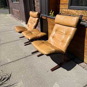Pair of Westnofa chairs and ottoman, Image 1.