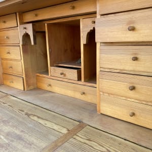 Swedish pine drop front desk 