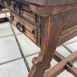 Carved pine Mexican desk 