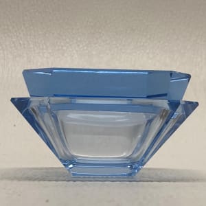 Art Deco ice berg blue geometric perfume ring dish 