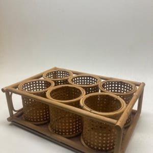 caned glass serving tray 
