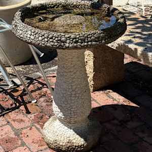 Cement bird bath, Image 2.