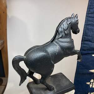 black metal horse bank 