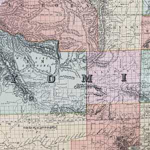 early 1891 map of Territory of Wyoming 