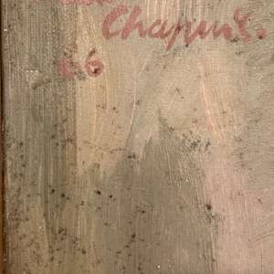 Framed signed original Parisian portrait on canvas 