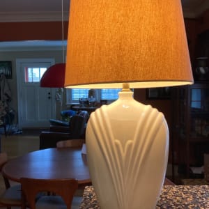 1980's white pottery table lamp 