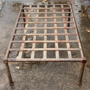 Iron strap industrial coffee table 