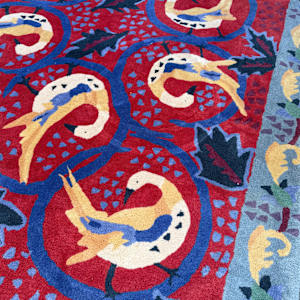 modern design wool rug with geese, Image 2.