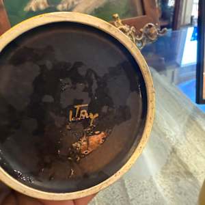 pair of Italian ceramic cannisters, Image 1.