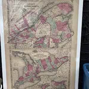 SHRINKWRAPPED early 1864 map of Canada 