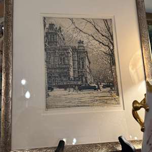 Framed original hand colored Etching by Robert Kasimir 