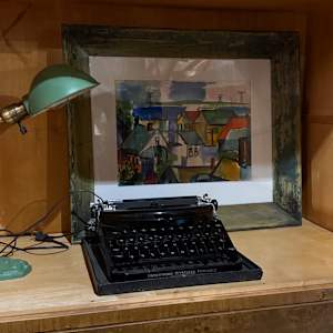 Art Deco burled wood armoir 