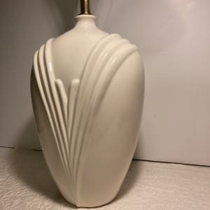 1980's white pottery table lamp 