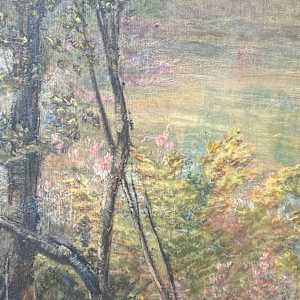 Peter Roos original painting on canvas of trees 