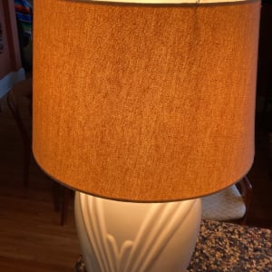 1980's white pottery table lamp 