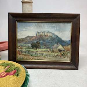 Original watercolor of mountain landscape 