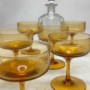 amber champaign glasses 