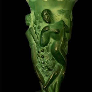 Large vintage  malachite nymph vase 