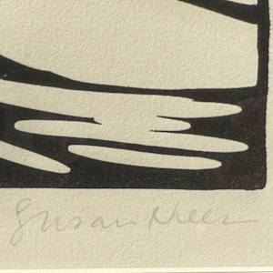 framed lino cut figural images 