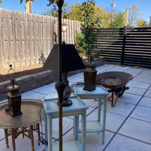 1930's iron and brass floor lamp 