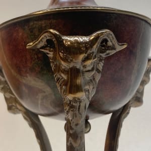 Traditional brass rams head table lamp 