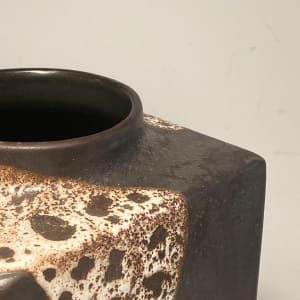 Square mid century modern art pottery vase 