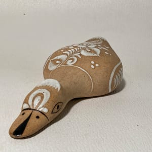 Mexican pottery large flat duck 