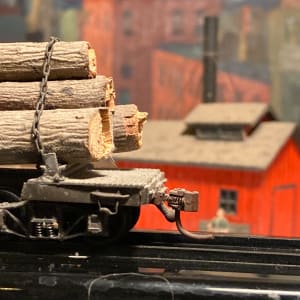 Vintage flatbed log carrier HO gauge toy train 