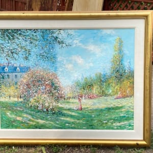 Framed impressionist oil painting 