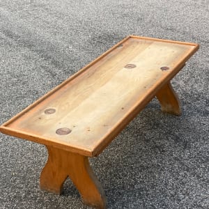 Primitive pine bench with pad 