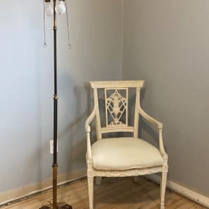 1920's iron floor lamp with 4 legs 