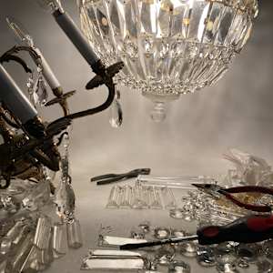 Hanging crystal chandelier 