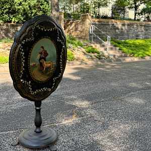 Carved narrow trumeau mirror, Image 3.