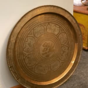 Large solid brass tray coffee table 