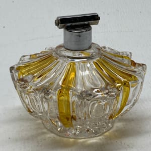 Art Deco amber and clear perfume bottle 