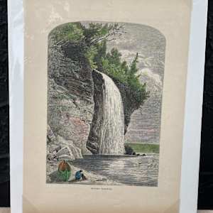 SHRINKWRAPPED early 1872 engraving of Silver Cascade Lake Superior 