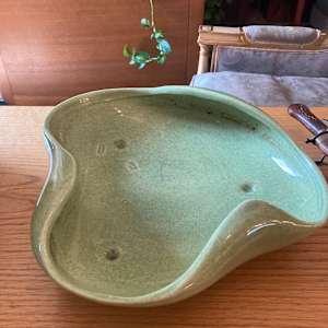 Red Wing green art pottery bowl 