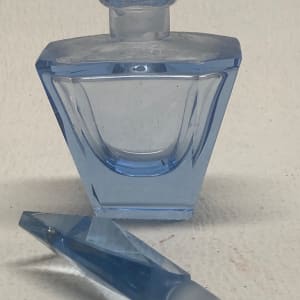 Ice berg blue covered art deco perfume 