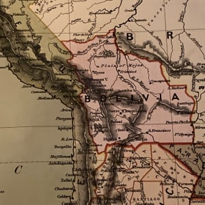 Vintage map of South America 