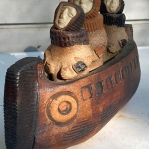 Original ceramic sculpture of Norwegian boat 