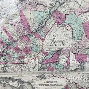 SHRINKWRAPPED early 1864 map of Canada