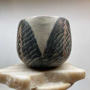 hand decorated Scandinavian pottery bowl 