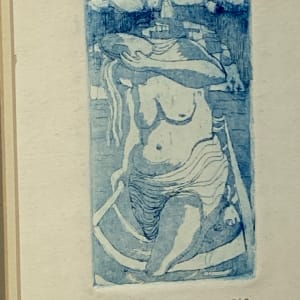 Original small blue nude by James Quentin Young 1960 