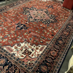 LARGE HERIZ 10 by 16 hand made wool rug 