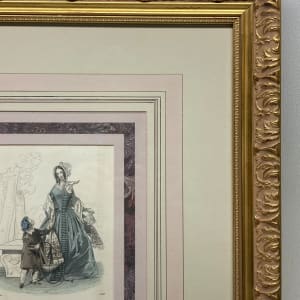 1858 French fashion print framed 