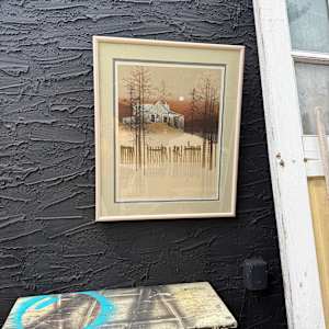 Travis Thrasher Cabin lithograph, Image 6.